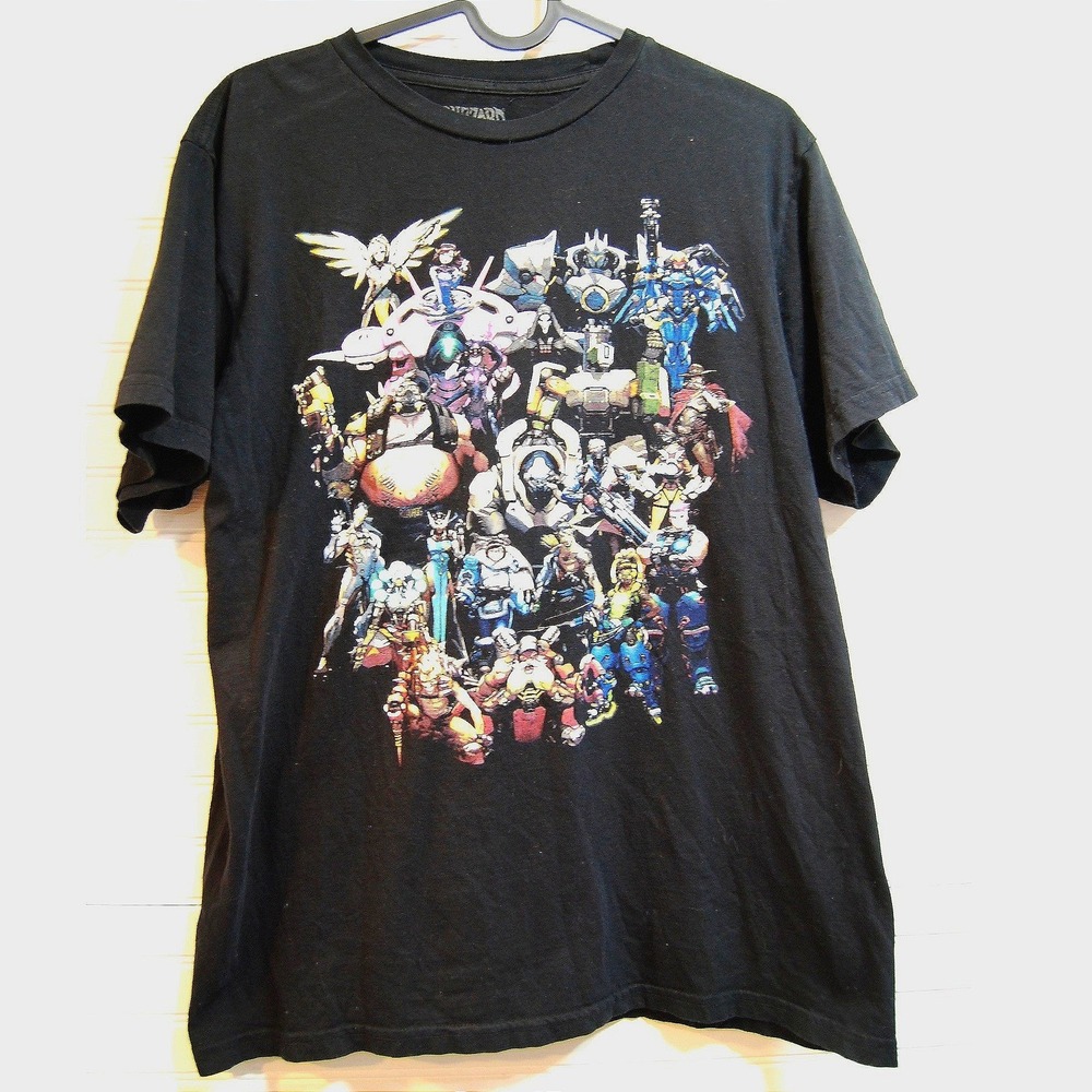 Blizzard Overwatch Mens T-Shirt size medium Black Logo Graphic Characters